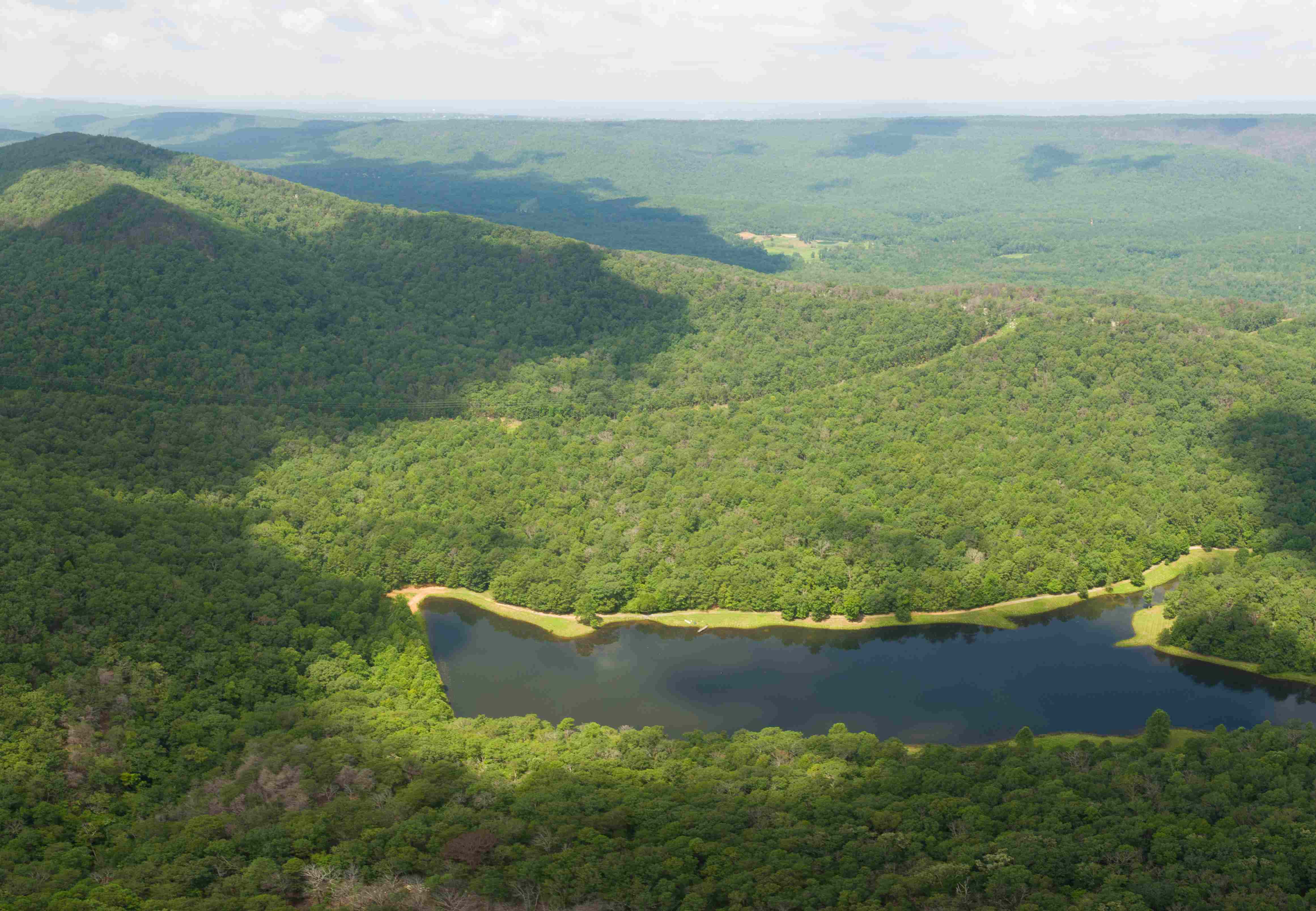 Aerial view of the lake