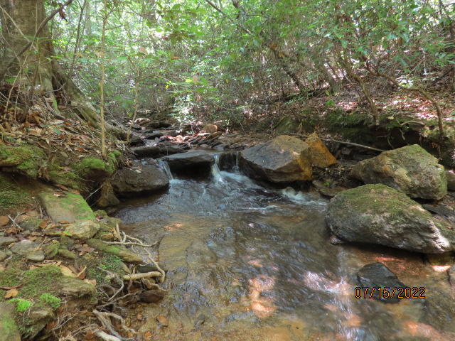 A small waterfall on the creek that crosses the property for over 4600 feet