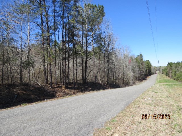 The property has about 2,400 feet on Sandcut Cutoff Rd (on the left side of road)